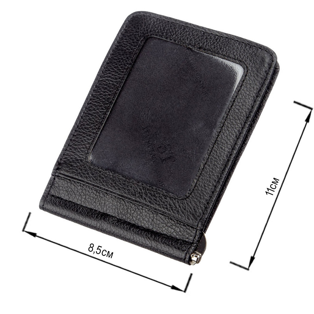 Чоловічий шкіряний затискач для грошей на магніті чорний (ST Leather) Київ - фото 19