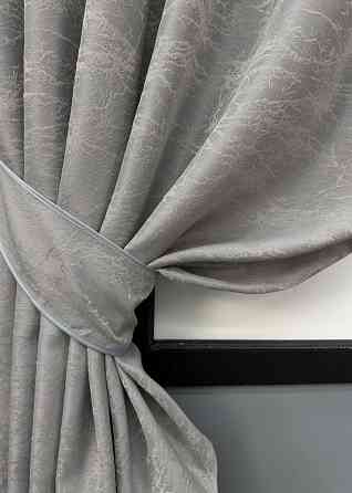 Комплект коротких штор VR-Textil Жакард Viva Marmo № 1781ш Світло-сірий 140х170 см 2 шт (35-0366) Київ