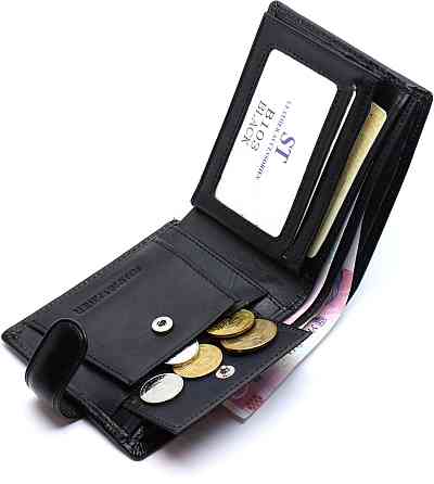 Стильное кожаное мужское портмоне ST Leather В103 Черный Каменское