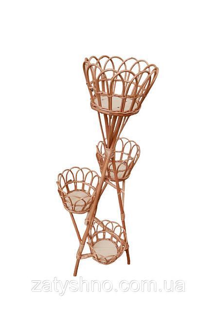 Плетена підставка на 4 горщики Київ - фото 1