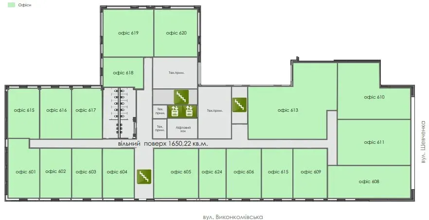 Офіс з гарним ремонтом, 6 поверх Самий центр міста (вул Шевченка) Зручне планування, просторі кімнати (див. план) Дніпро - фото 11