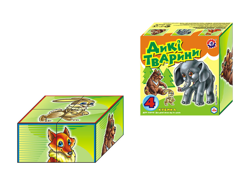 Кубики "Дикие животные"(34) 16051, шт Київ - фото 1