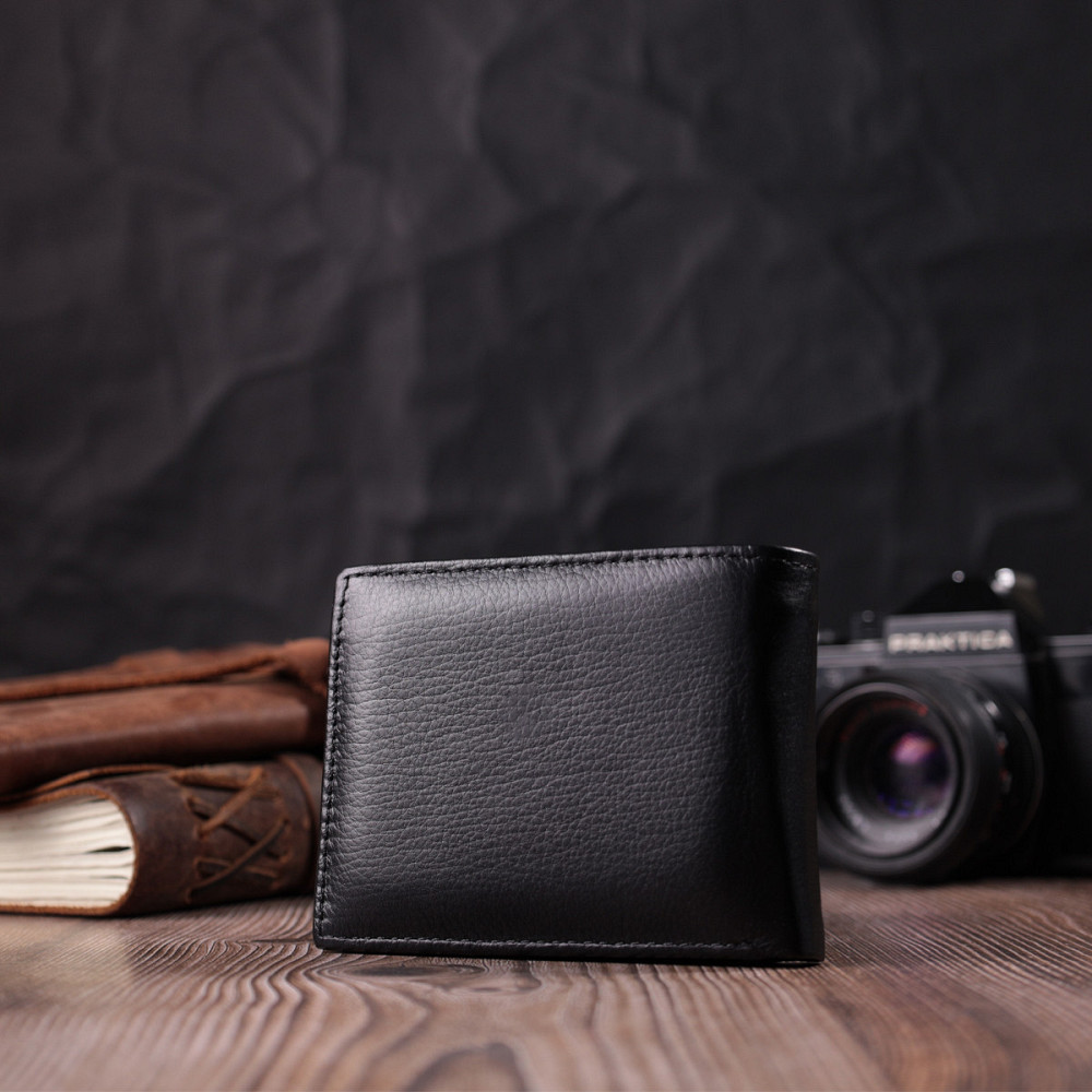 Мужской кошелек-зажим из натуральной кожи ST Leather 22460 Черный Киев - изображение 9