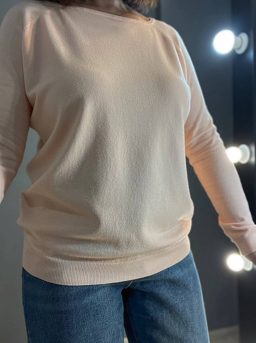 Джемпер жіночий ACCORDDREAM 9377 тонкий светр простий базовий однотонний, персиковий, one size Київ - фото 5