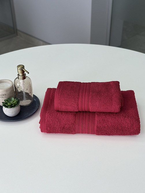 Рушник банний Ideal Textile однотонний 500 г/м2 70х140 см бордовий (56860396) Чернівці - фото 3