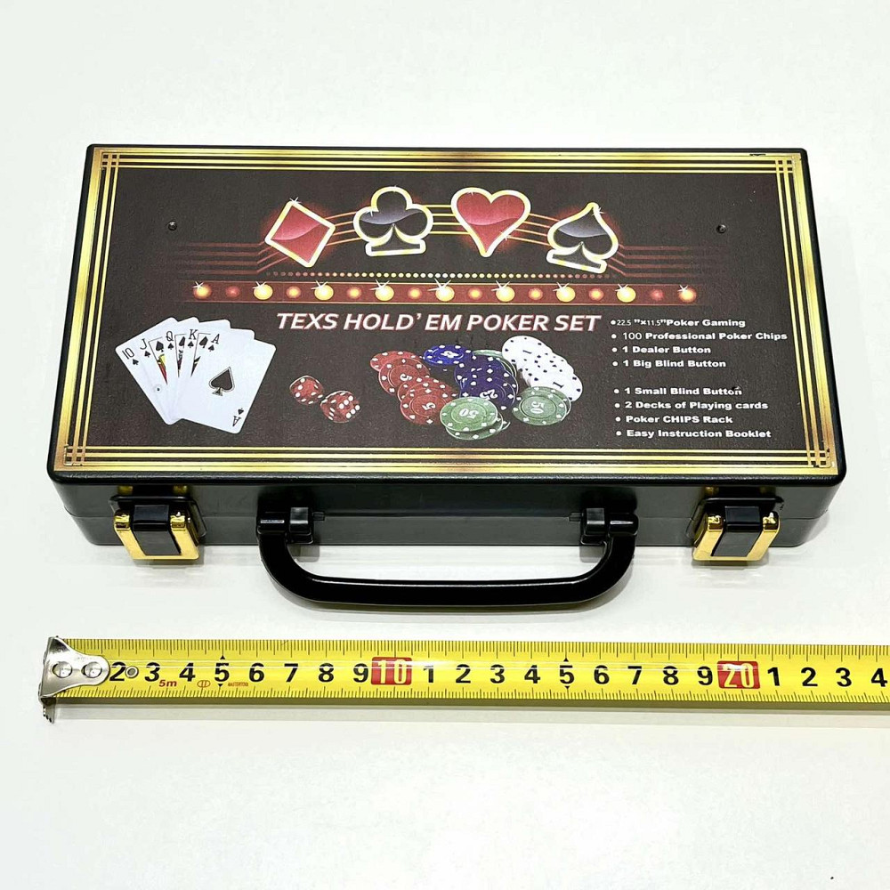 Набір для гри в покер 100 фішок 2 колоди карт у валізі (XQ12112) Чернігів - фото 3