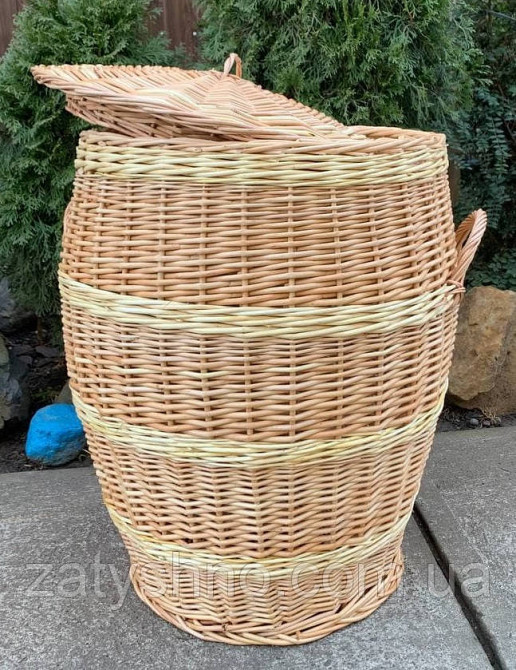 Кошик-бочка висока плетена з лози Київ - фото 8