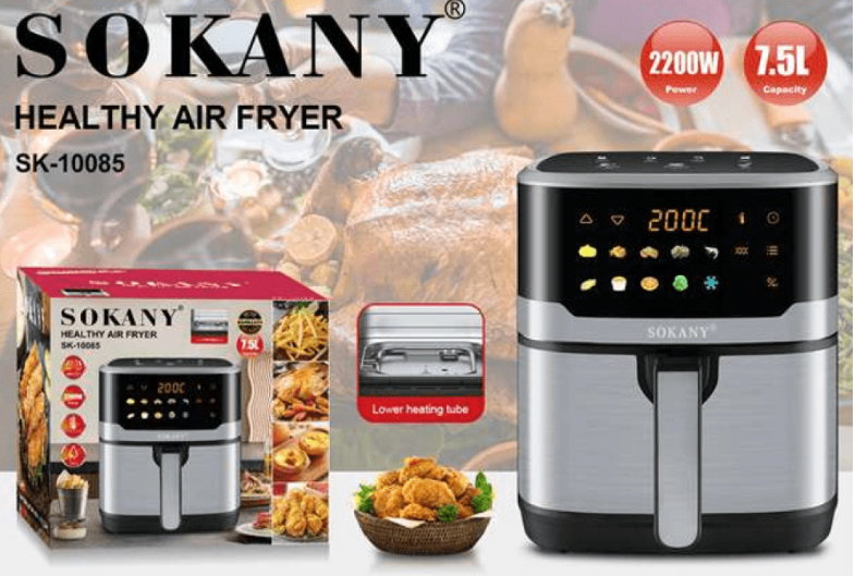 Аэрофритюрница SK-10085 7,5 л, 2200 Вт, с регулировкой 80–200°C, таймером 1–60 мин, антипригарное покрытие Одесса - изображение 2