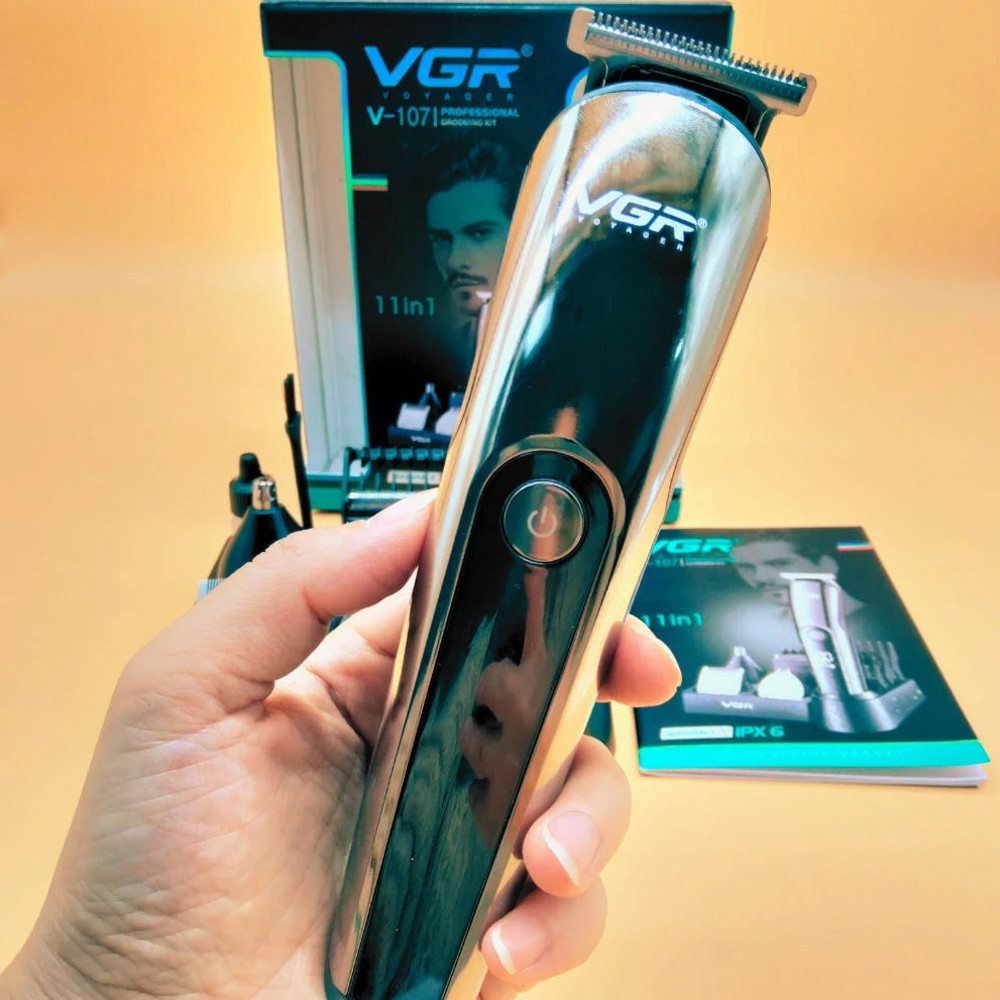 Аккумуляторная машинка для стрижки 5в1, VGR V-107 / Триммер для бороди / Набор для стрижки волос Киев - изображение 2