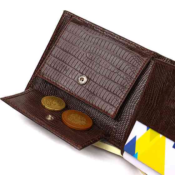 Цікаве чоловіче портмоне з натуральної фактурної шкіри CANPELLINI 21785 Коричневе Київ