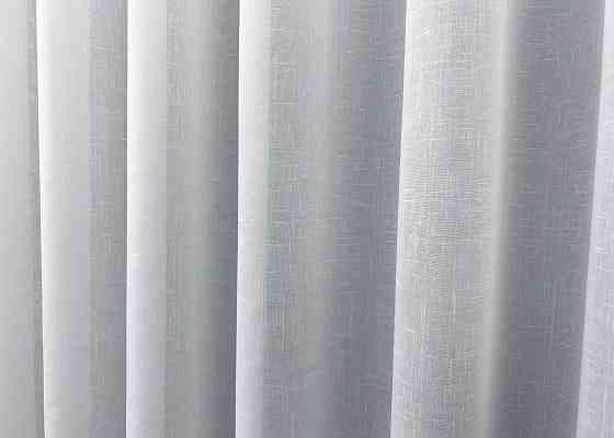 Тюль щільний льон однотонний колір білий 2033т Київ