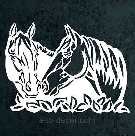 Декоративное настенное Панно «Коні»  Декор на стену 90*66 см, Белый Киев