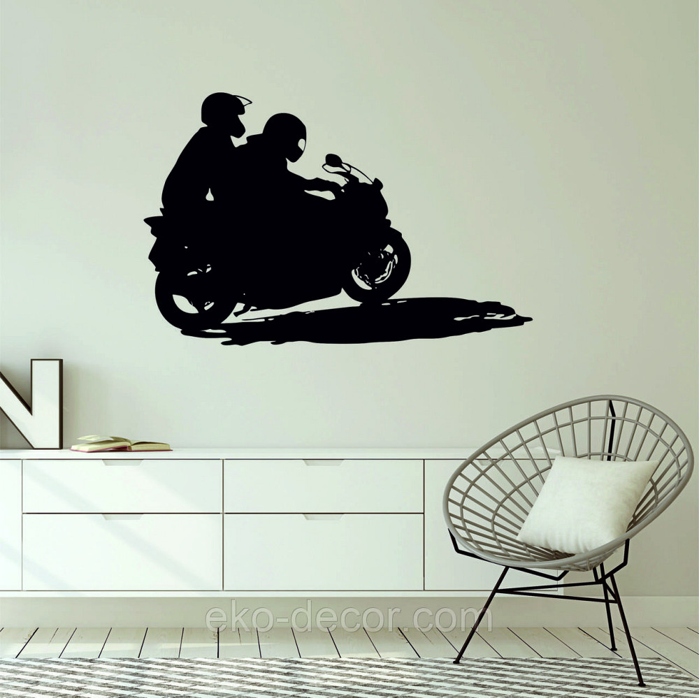 Декоративное настенное Панно «Мотоцыкл с коляской» Декор на стену 110*71 см, Черный Киев - изображение 2