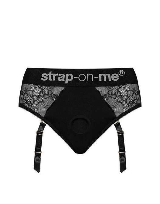 Кружевные трусы для страпона с подвязками для чулок Strap-On-Me DIVA HARNESS - L Sex Aura Киев - изображение 3