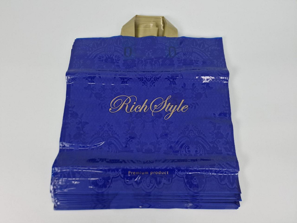 Пакет із петльовою ручкою 40*40 Ажур синій (25 шт.) Харків - фото 1