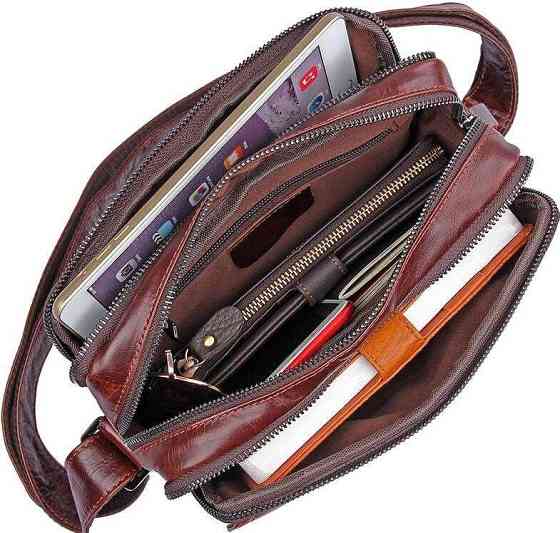 Сумка мужская Vintage 14558 из натуральной кожи Коричневая Киев