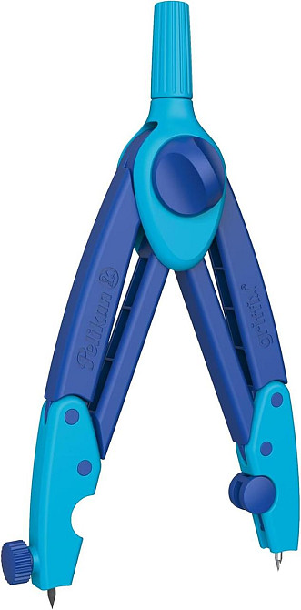 Циркуль школьный Pelikan Griffix 150 мм с грифелем точилкой защитой металлического наконечника синий Киев - изображение 1