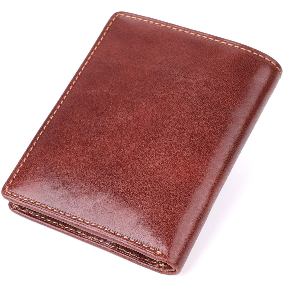 Гаманець для чоловіків з глянсової натуральної шкіри Tony Perotti 20897_1 (3549 moro) Коричневий Київ - фото 2