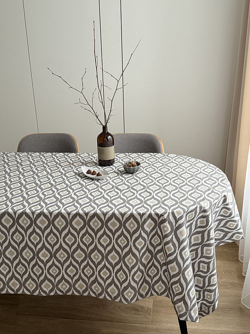 Ecotton Скатертина столова Ecotton DUCK 170х200 см водовідштовхувальна Абстракт сірий (27951/29 Коломия - фото 1