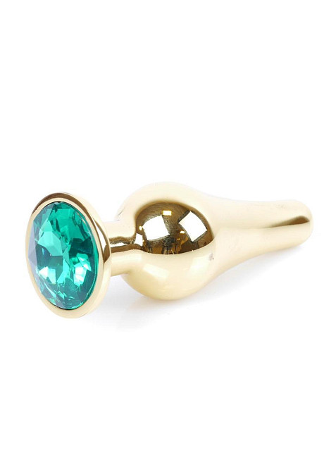 Анальна пробка - Jewellery Gold Long Plug Green Sex Aura Київ - фото 8
