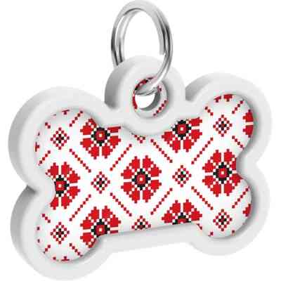 Адресник для животных WAUDOG Smart ID с QR паспортом "Вышиванка", кость 40х28 мм (231-4033) Винница