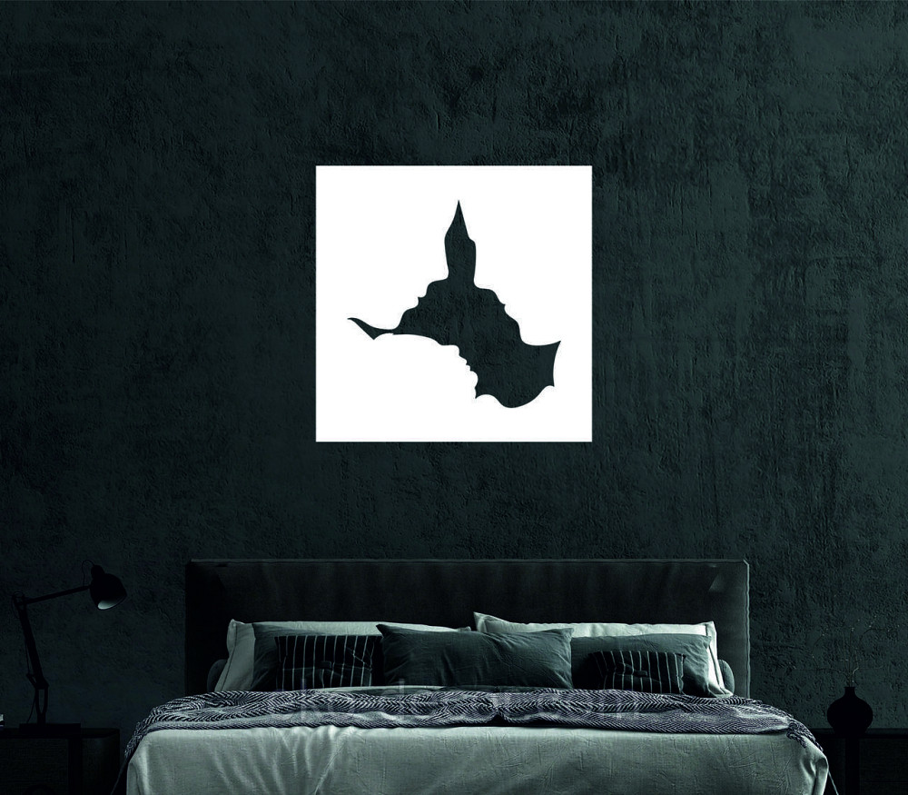 Декоративне настінне 3D Панно «Силует пари», Декор на стіну з об'ємом 90*90 см, Білий Київ - фото 6