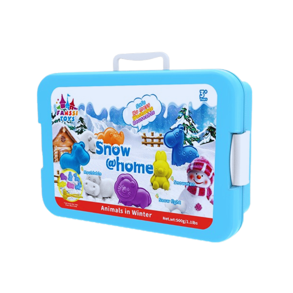 Набір снігу кінетичний пісок для дітей, набір “Тварини взимку”, маса для ліплення, творчості з формою для ліплення Кам'янець-Подільський - фото 10