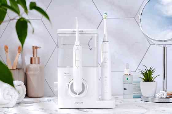 Іригатор ARDESTO стаціонарний+електрична зубна щітка, чаша 600 мл, від мережі , 3 насадки, білий Київ