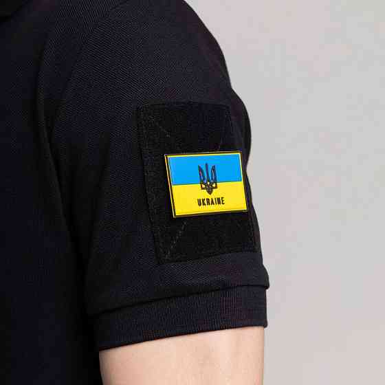 Легке тактичне літнє чоловіче чорне поло Pobedov Royal Військове Київ