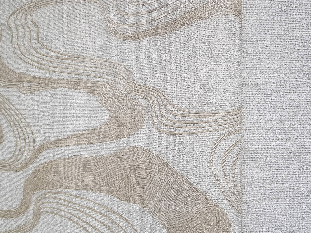 Обои виниловые на флизелине Marburg Kumano 1.06х10 абстракция волны структурные золотистые на песочном 34585 Киев - изображение 2