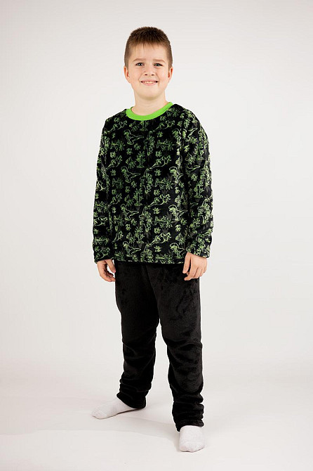 Пижама детская, тёплая, для мальчика, велсофт, топ Крохатушка одяг 104 Киев - изображение 1