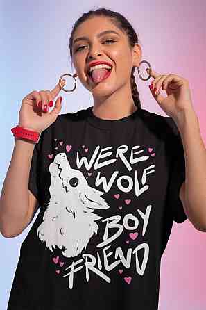 Футболка для мальчика аниме Вереволф Скреен Принт Пастел оверсайз (рост от 165 до 180 ) Черний AnimeJ0474m Днепр