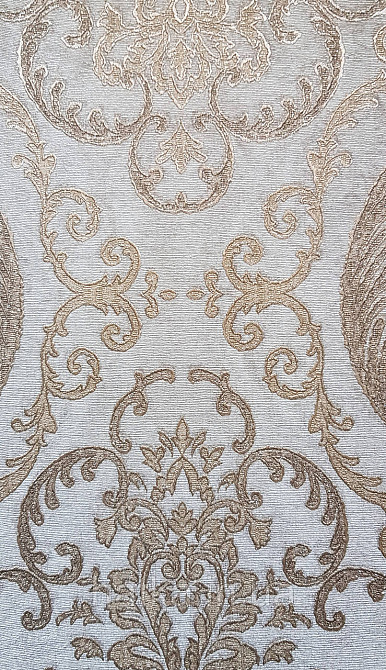 Шпалери вінілові на флізеліні AdaWall Seyyah 1.06х10 завитки вензеля великі структурні золотисті на сіро-беж Київ - фото 1