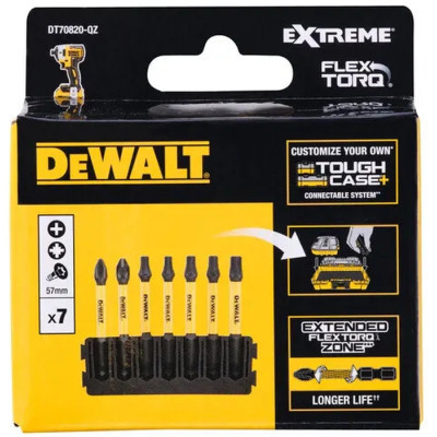 Набор бит DeWALT в касете для Tough Case, FlexTorq, L57 мм,Рh2, Рz2,T20-2шт.T25-2шт.,T30 (DT70820) Винница - изображение 2