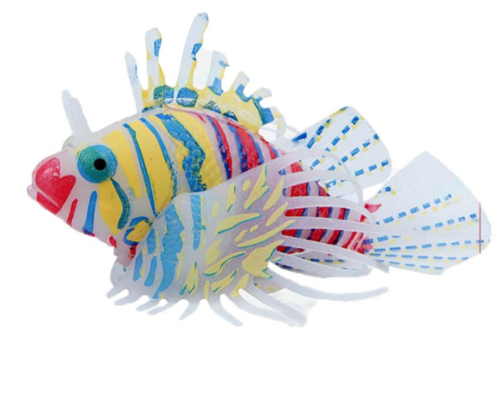 Рибка Крилатка велика жовтого кольору, силіконова та люмінісцентна (в темноті світяться), декор в акваріум), розмір 12*8 см Київ