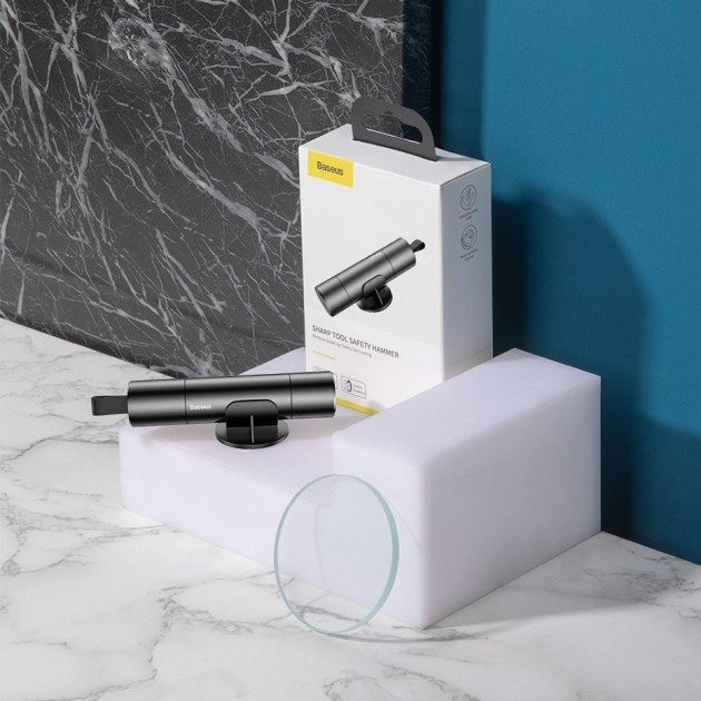 Аварійний автомобільний молоток з різцем Baseus Safety Hammer CRSFH-0G (Серій) Миколаїв - фото 10