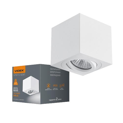 LED Світильник накладний під лампу GU10 білий VL-SPF01-W Videx Житомир - изображение 1