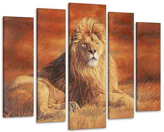 Модульна картина Природа Лев Art-255_5 ( 80х118см ) Київ