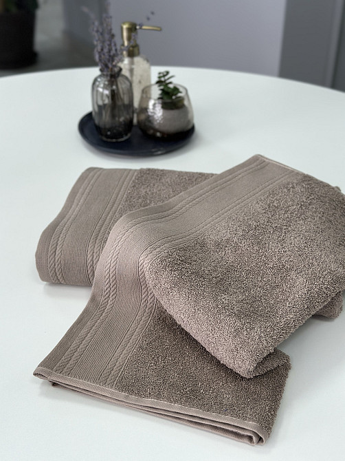 Комплект махрових рушників IDEAL TEXTILE Легкий бриз 50х90 + 70х140 см 450 г/м2 100% бавовна Мокка Чернівці - фото 2