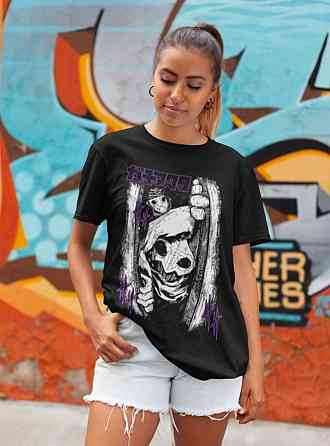 Футболка для хлопчика з аніме принтом Гакхіакута Томе Джапанесе Танкобон оверсайз (зріст від 165 до 180) Чорний AnimeJ0958m Дніпро