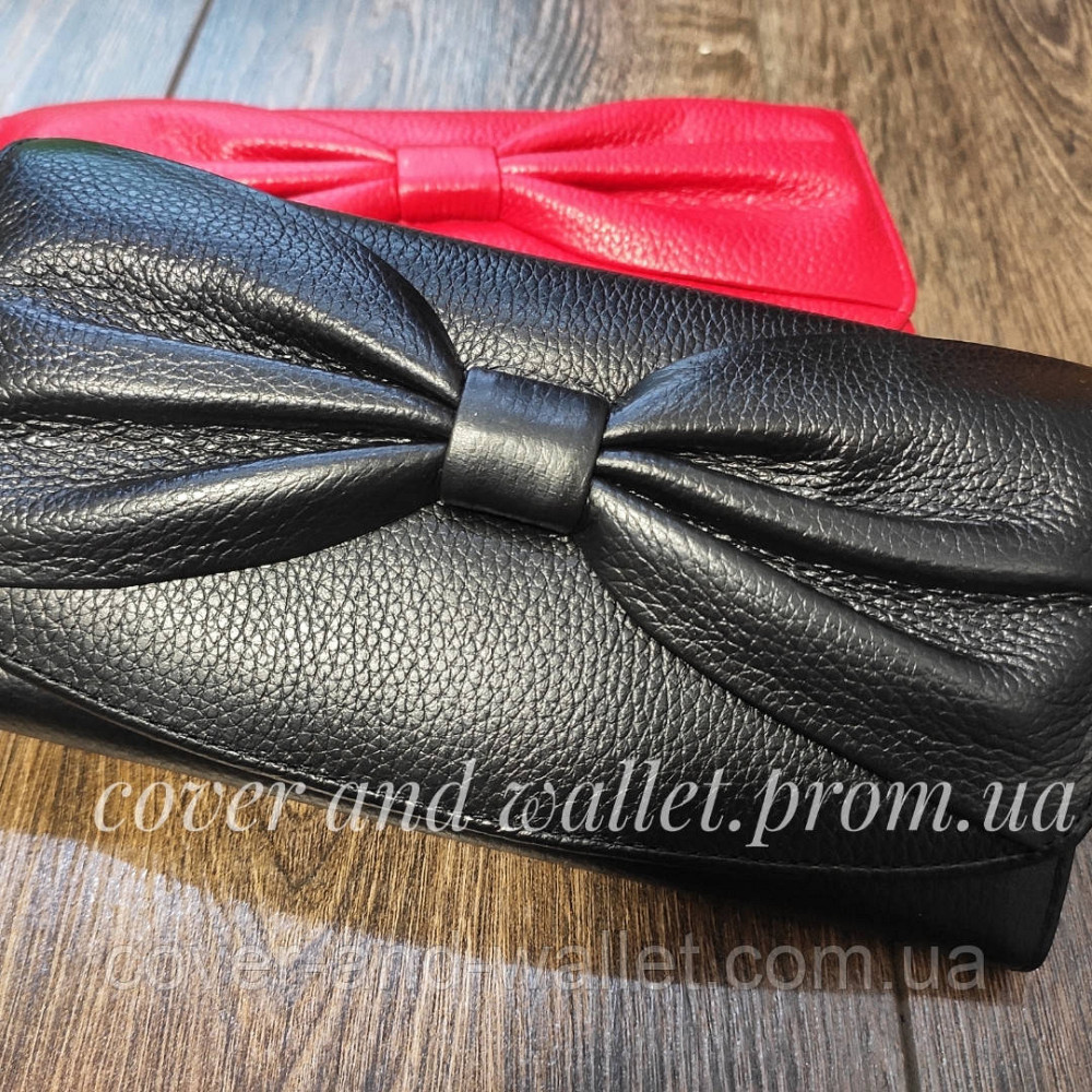 Стильний жіночий гаманець із великим бантом із натуральної шкіри Salfeite Київ - фото 2