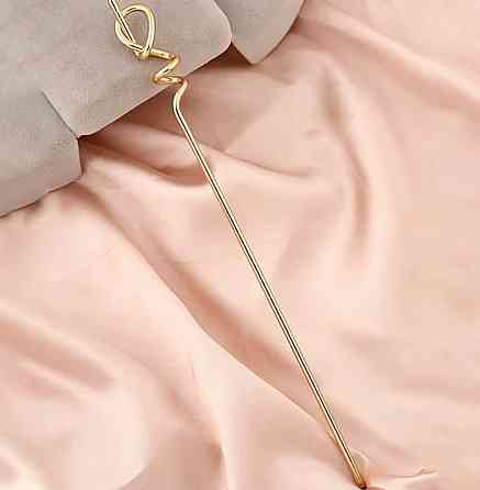 Шпилька для волос палочка металлическая 17,7 см золотистая для пучка Киев