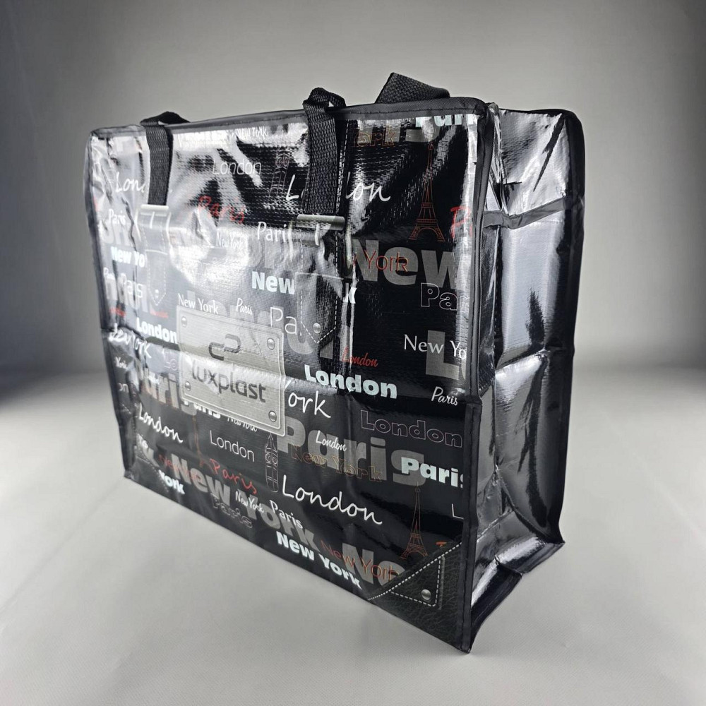 Полипропиленовая сумка на змейке  хозяйственная  с цветным рисунком №2 Париж (1 шт) Харьков - изображение 2