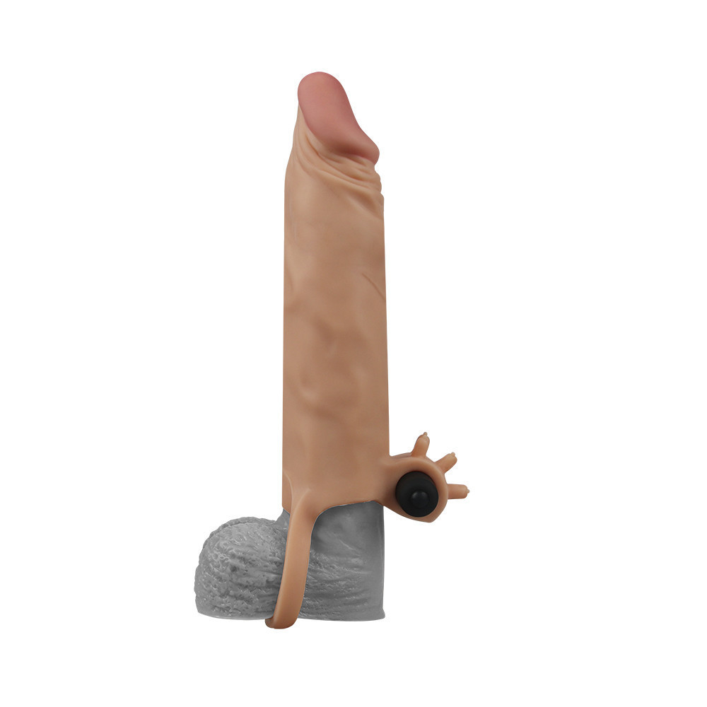Насадка на член - Pleasure X-Tender Vibrating Penis Sleeve Add 2" Flesh Sex Aura Київ - фото 3