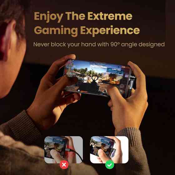 Кабель UGREEN USB-C до USB-C 1м кутовий чорний Київ