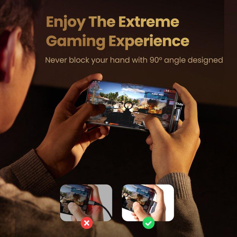 Кабель UGREEN USB-C с угловым разъемом 1м черный Киев - изображение 1