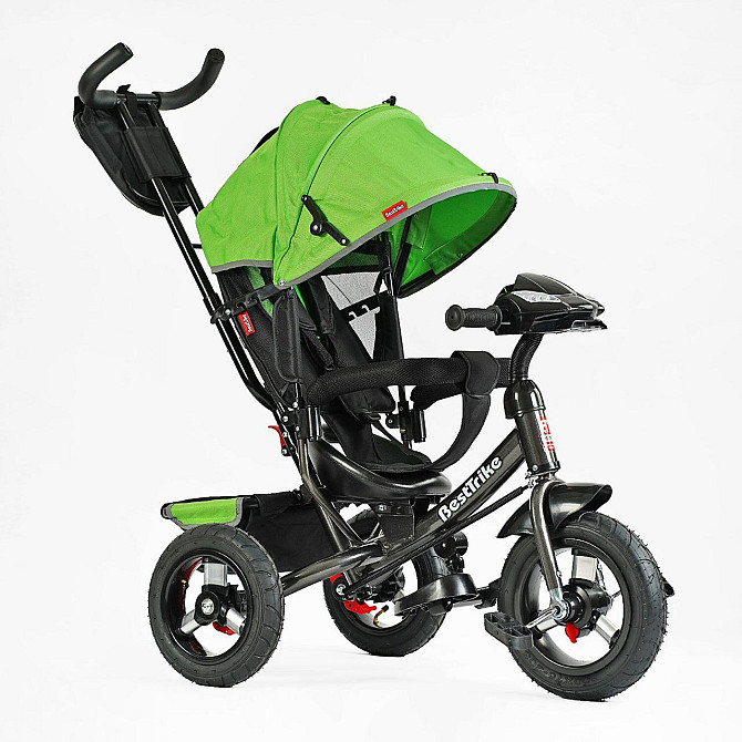 Велосипед триколісний Best Trike з батьківською ручкою надувні колеса Зелений (34-820) Чернігів - фото 1