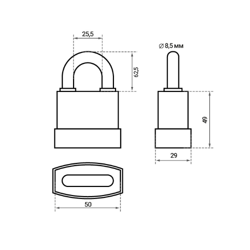 Замок навісний 50мм HG375 L (в гумовому чохлі) KEDR Житомир - изображение 8