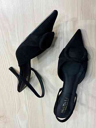 Туфли женские Meideli 566-22 slingback лодочки с пряжкой экозамша черные, 40, 25,7 см Киев