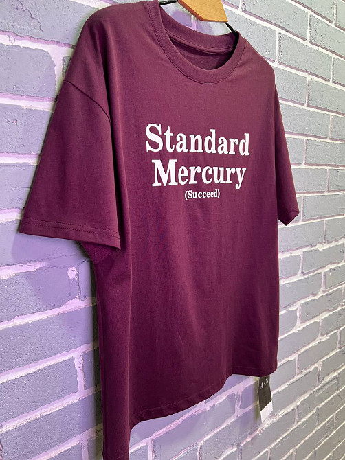 Футболка женская A-N 25007 оверсайз удлиненная с надписью принтом впереди one size, бордовый, one size Киев - изображение 17